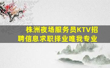 株洲夜场服务员KTV招聘信息求职择业唯我专业